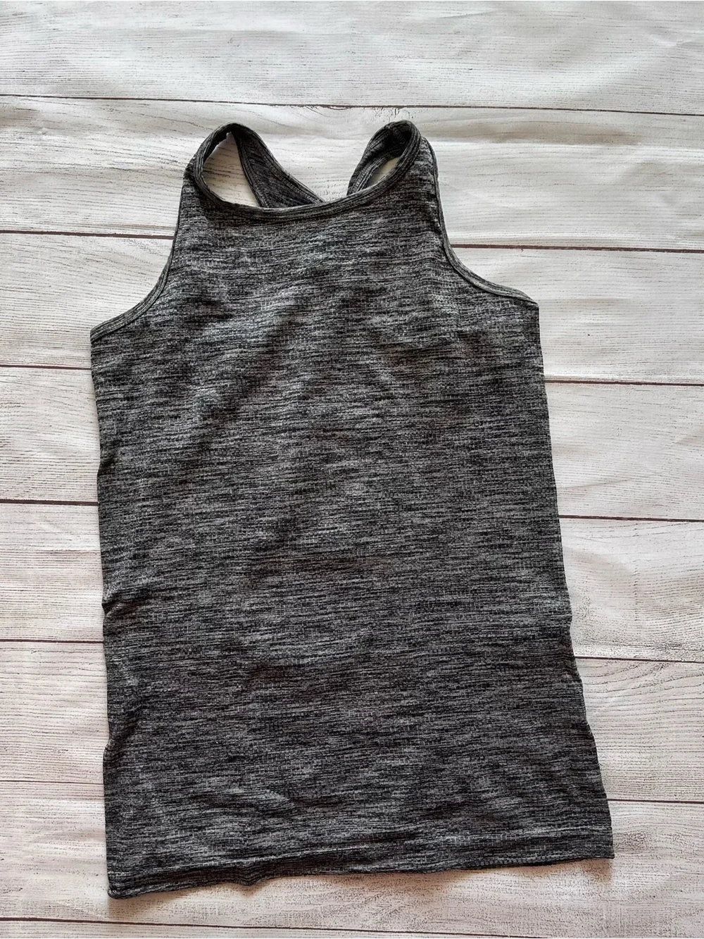 Athleta Tank Top Womens M Medium Gray Renew Seamless Racerback Fitted Stretch